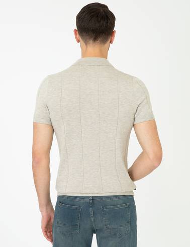Kum Melanj Slim Fit Polo Yaka Triko Tişört