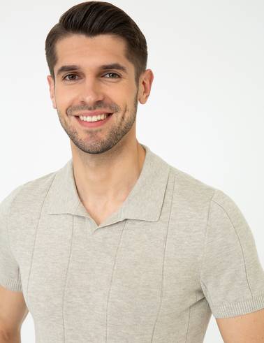 Kum Melanj Slim Fit Polo Yaka Triko Tişört