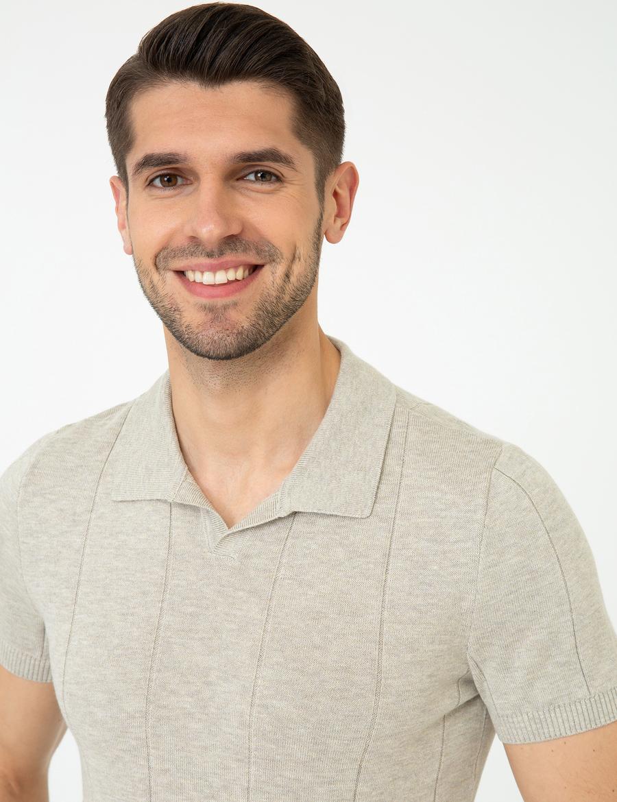 Kum Melanj Slim Fit Polo Yaka Triko Tişört