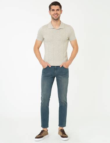 Kum Melanj Slim Fit Polo Yaka Triko Tişört