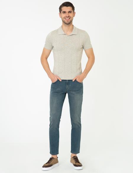 Kum Melanj Slim Fit Polo Yaka Triko Tişört - 50241458046