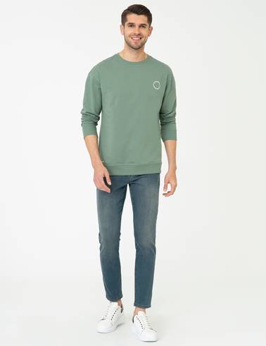 Yeşil Comfort Fit Sweatshirt