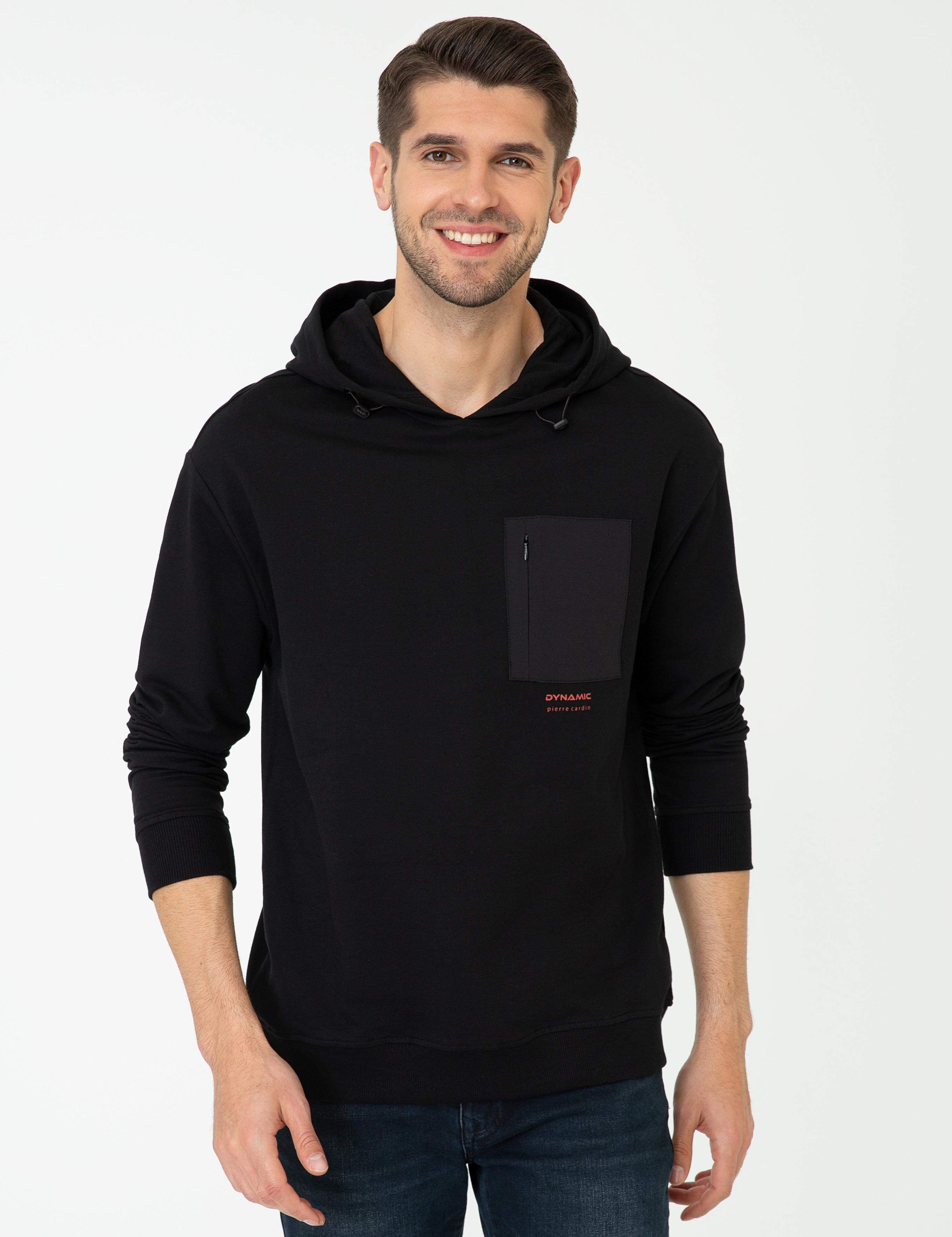Siyah Comfort Fit Sweatshirt