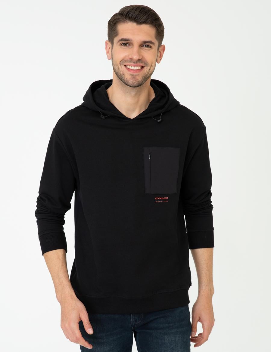 Siyah Comfort Fit Sweatshirt