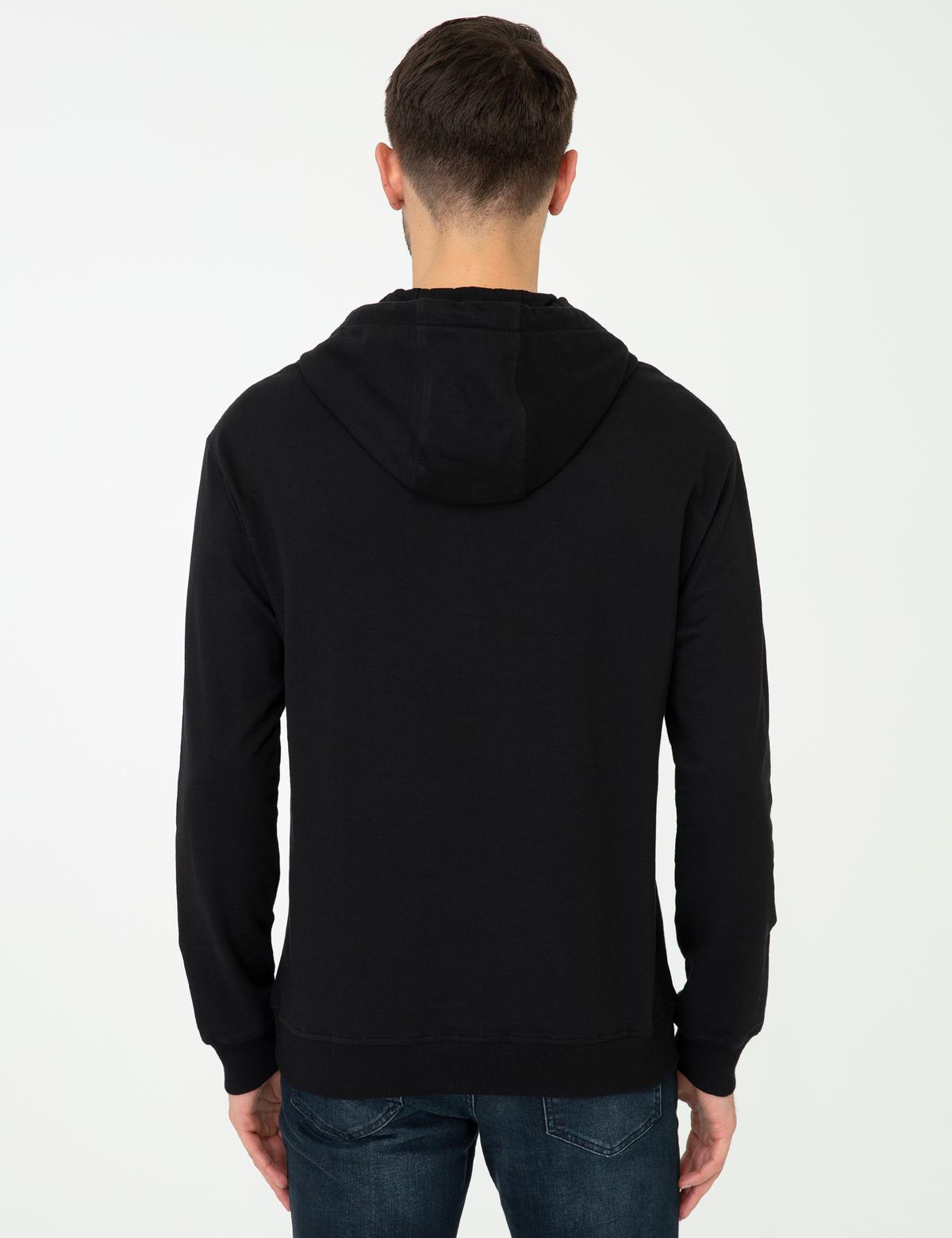 Siyah Comfort Fit Sweatshirt - 50240100045