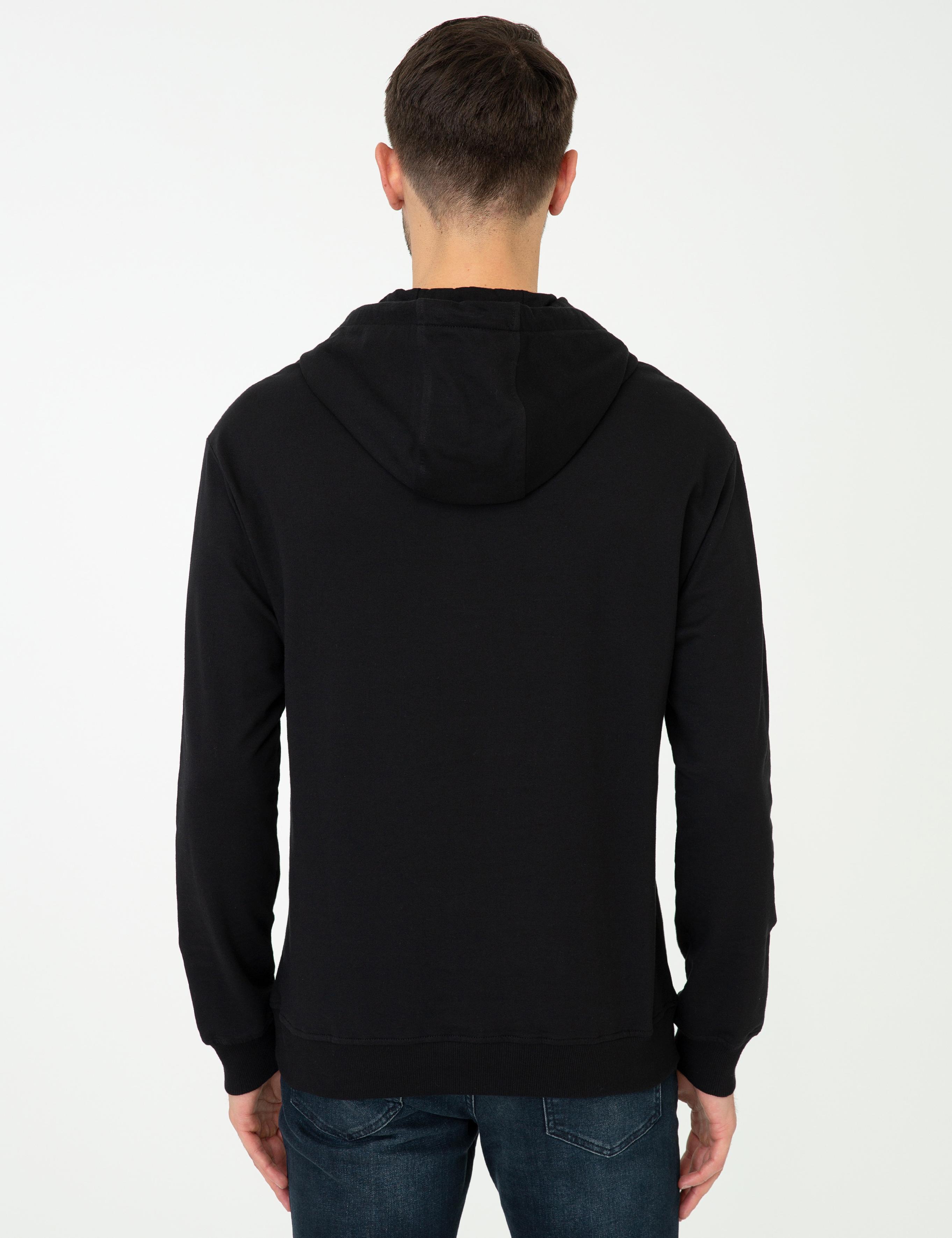 Siyah Comfort Fit Sweatshirt
