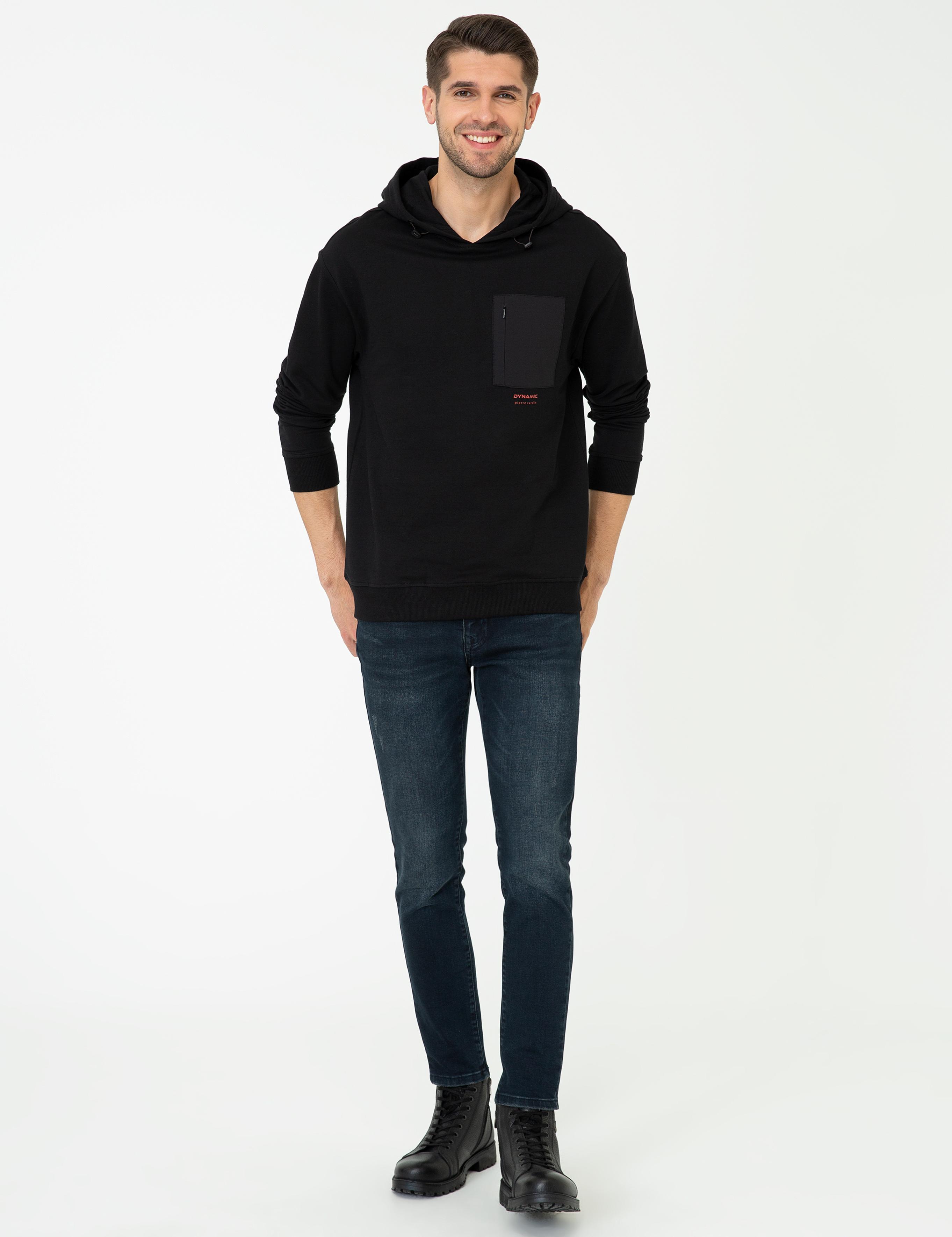 Siyah Comfort Fit Sweatshirt