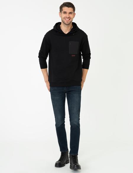 Siyah Comfort Fit Sweatshirt - 50240100045