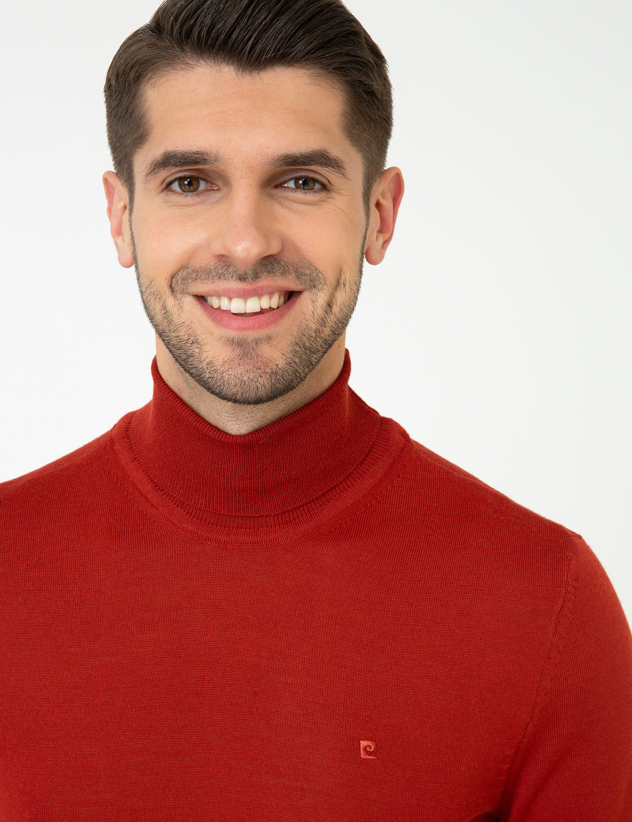Pierre Cardin Kiremit Regular Fit Balıkçı Yaka Yün Karışımlı Basic Triko Kazak görsel 2