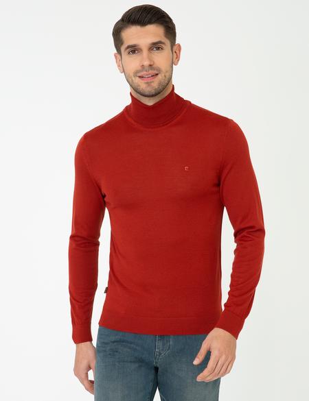 Kiremit Regular Fit Balıkçı Yaka Yün Karışımlı Basic Triko Kazak - 50237702014