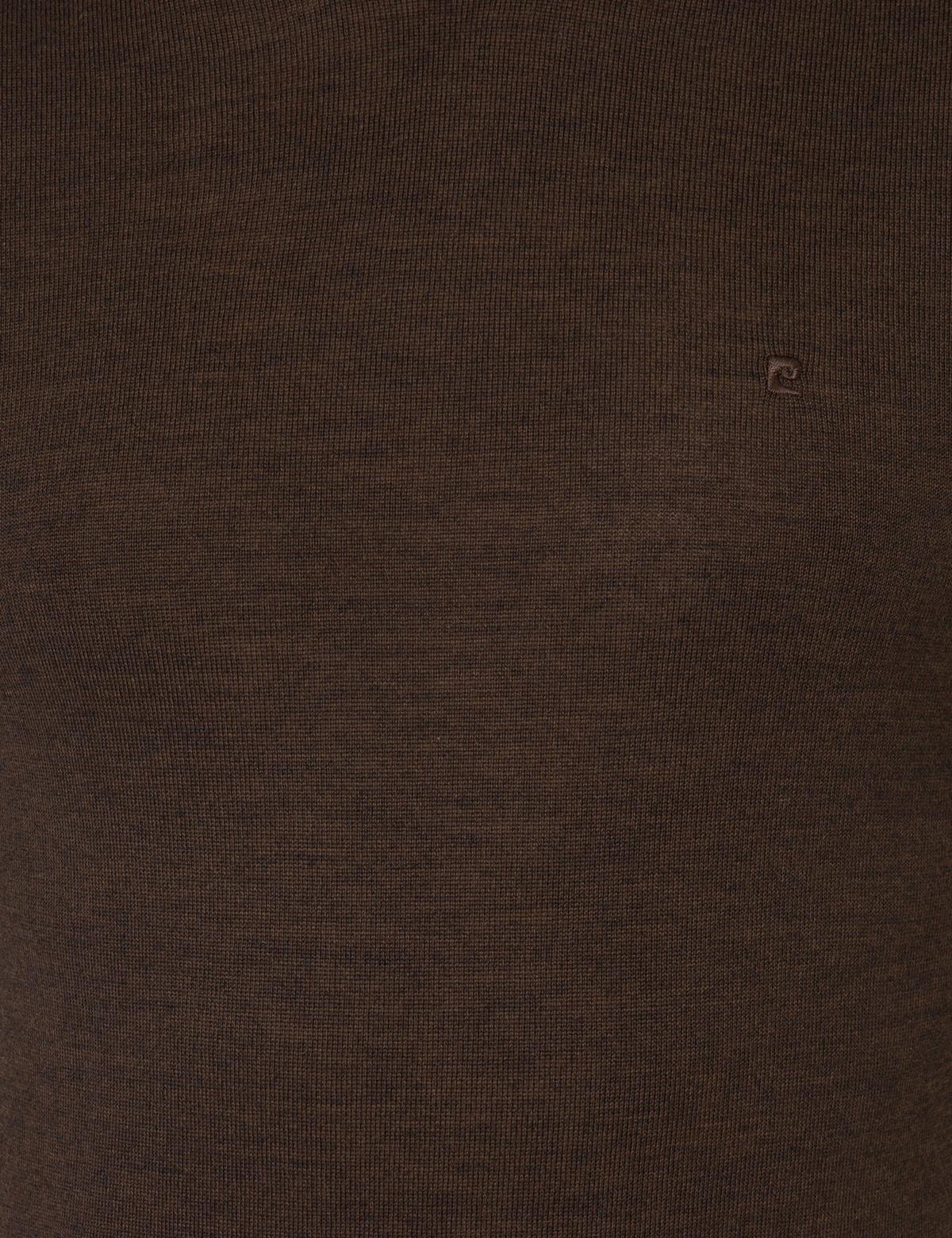 Kahverengi Regular Fit Balıkçı Yaka Yün Karışımlı Basic Triko Kazak - 50237702126
