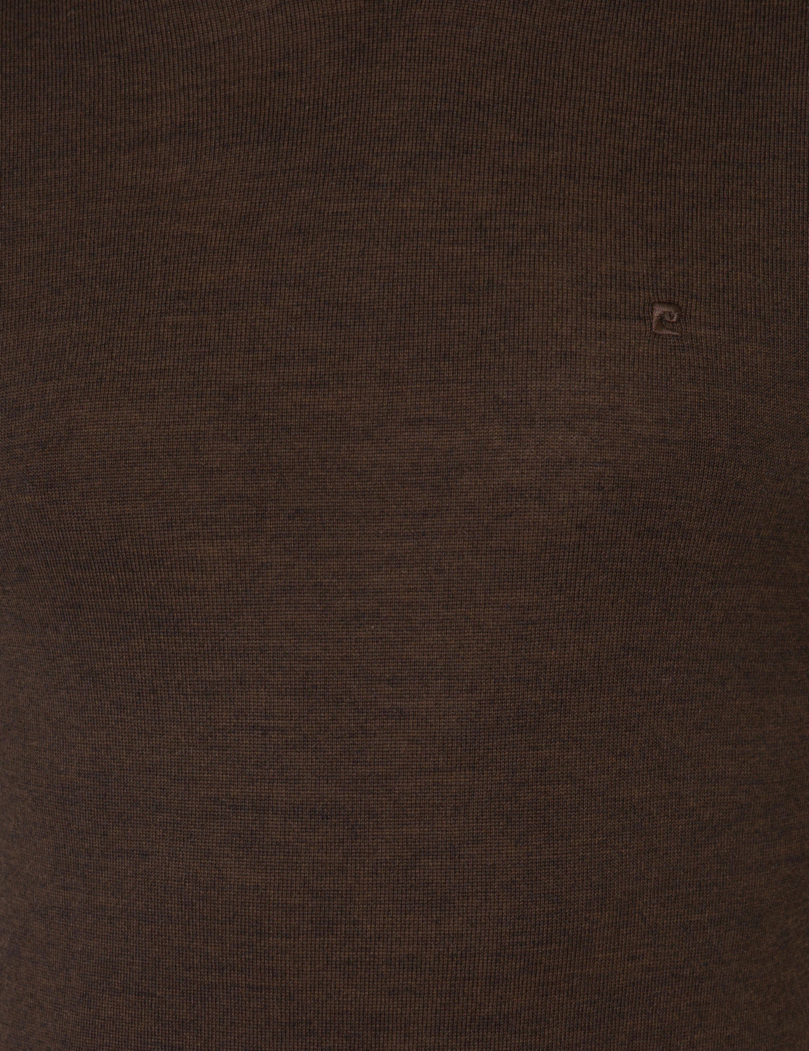 Kahverengi Regular Fit Balıkçı Yaka Yün Karışımlı Basic Triko Kazak
