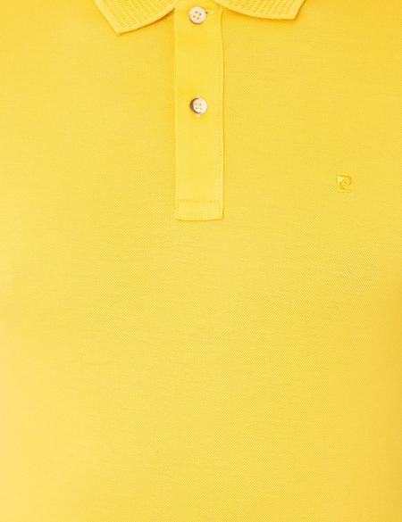 Sarı Slim Fit Polo Yaka Merserize Tişört - 50249879067
