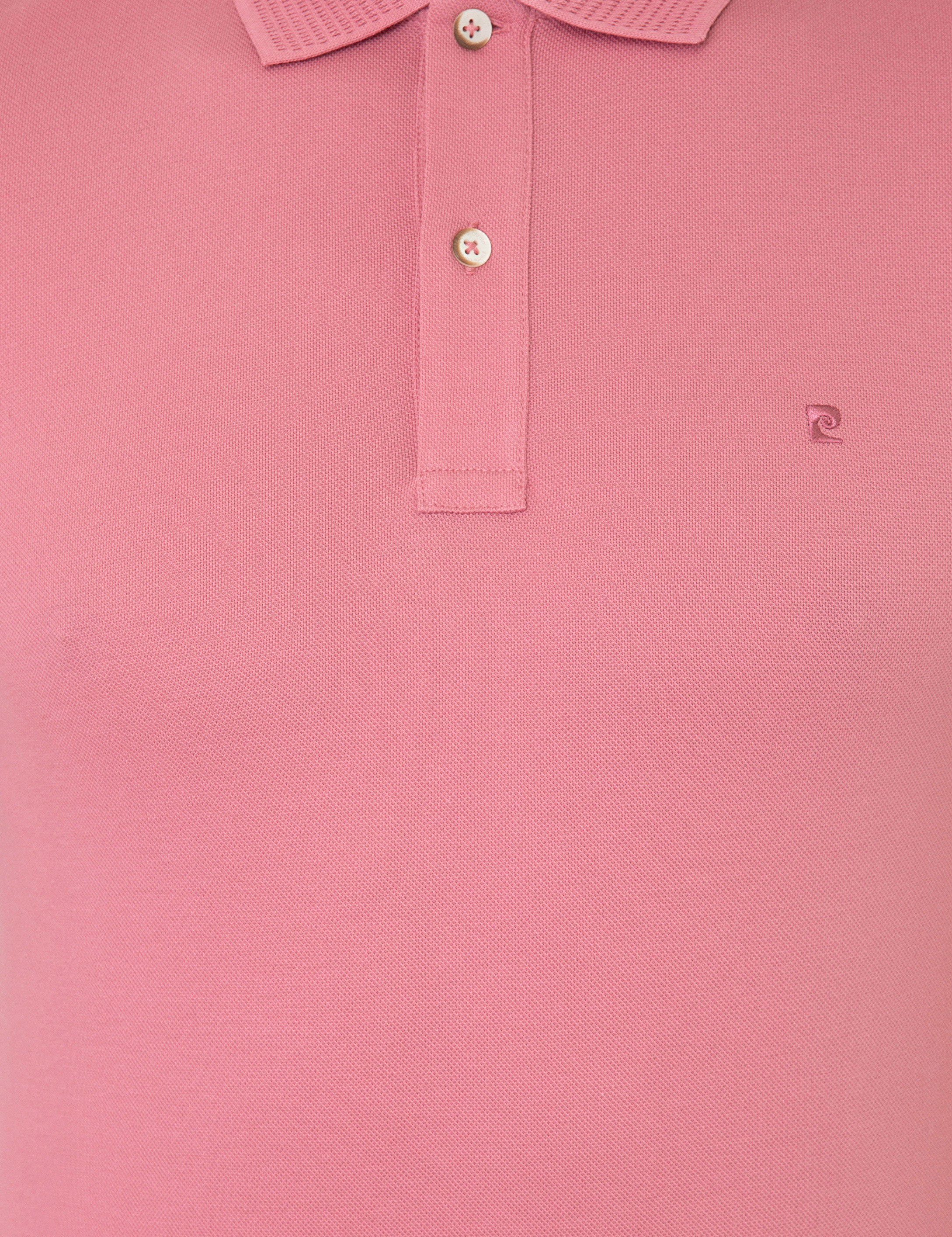 Pembe Slim Fit Polo Yaka Merserize Tişört - Image 5