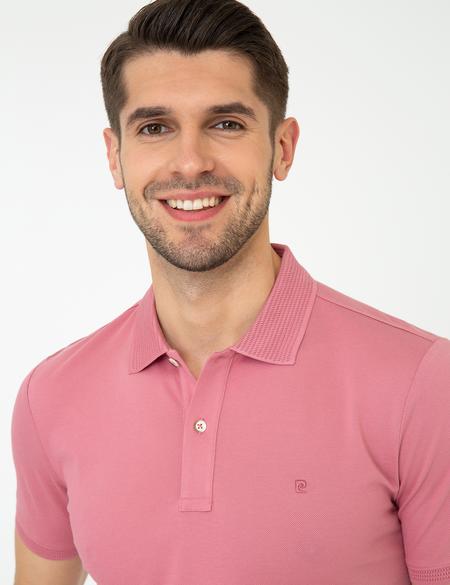 Pembe Slim Fit Polo Yaka Merserize Tişört - 50249879148