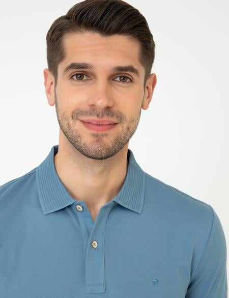 Koyu Mint Slim Fit Polo Yaka Merserize Tişört - 50249879243