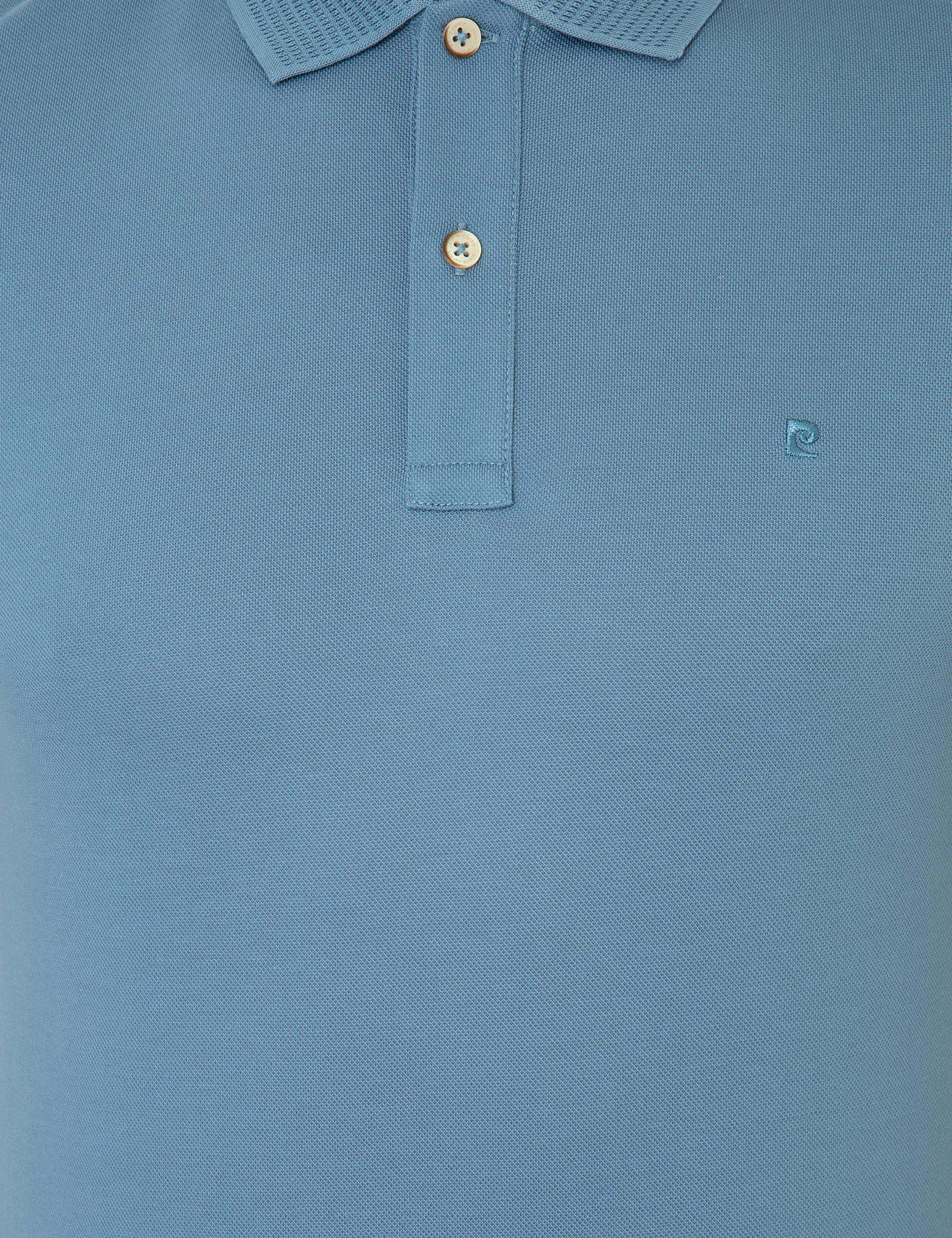 Koyu Mint Slim Fit Polo Yaka Merserize Tişört - Image 5