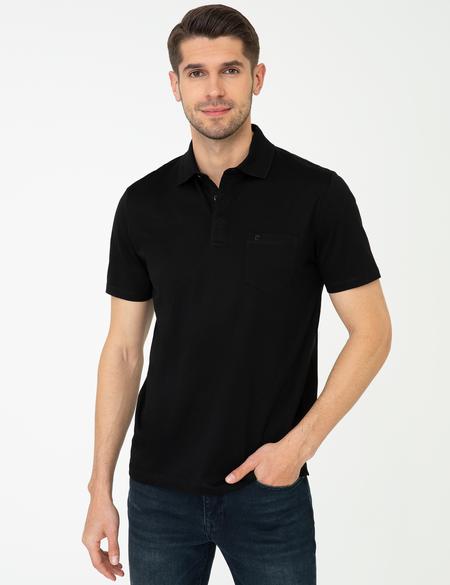 Siyah Regular Fit Polo Yaka Merserize Tişört - 50249893019