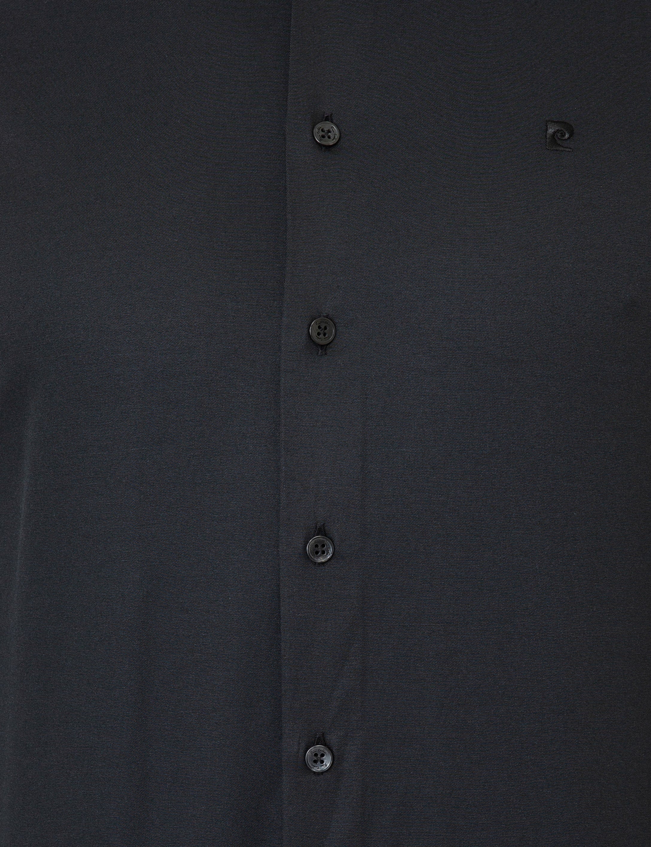 Siyah Slim Fit Uzun Kollu Klasik Gömlek - Image 5