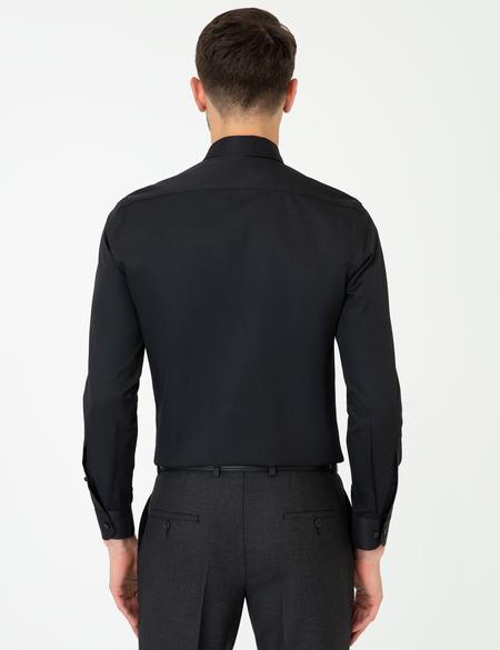 Siyah Slim Fit Uzun Kollu Klasik Gömlek - 50243306024