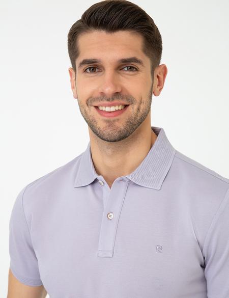 Lila Slim Fit Polo Yaka Basic T-Shirt - 50249879217