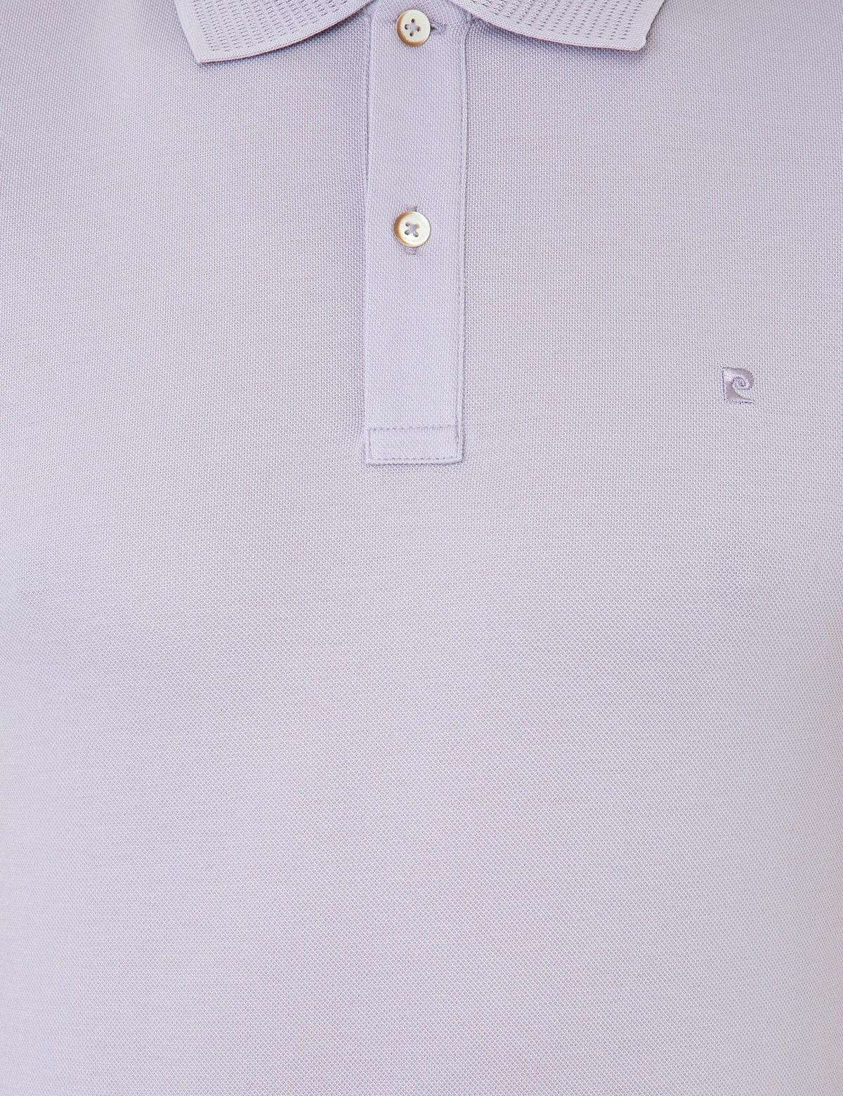 Lila Slim Fit Polo Yaka Basic T-Shirt - 50249879217