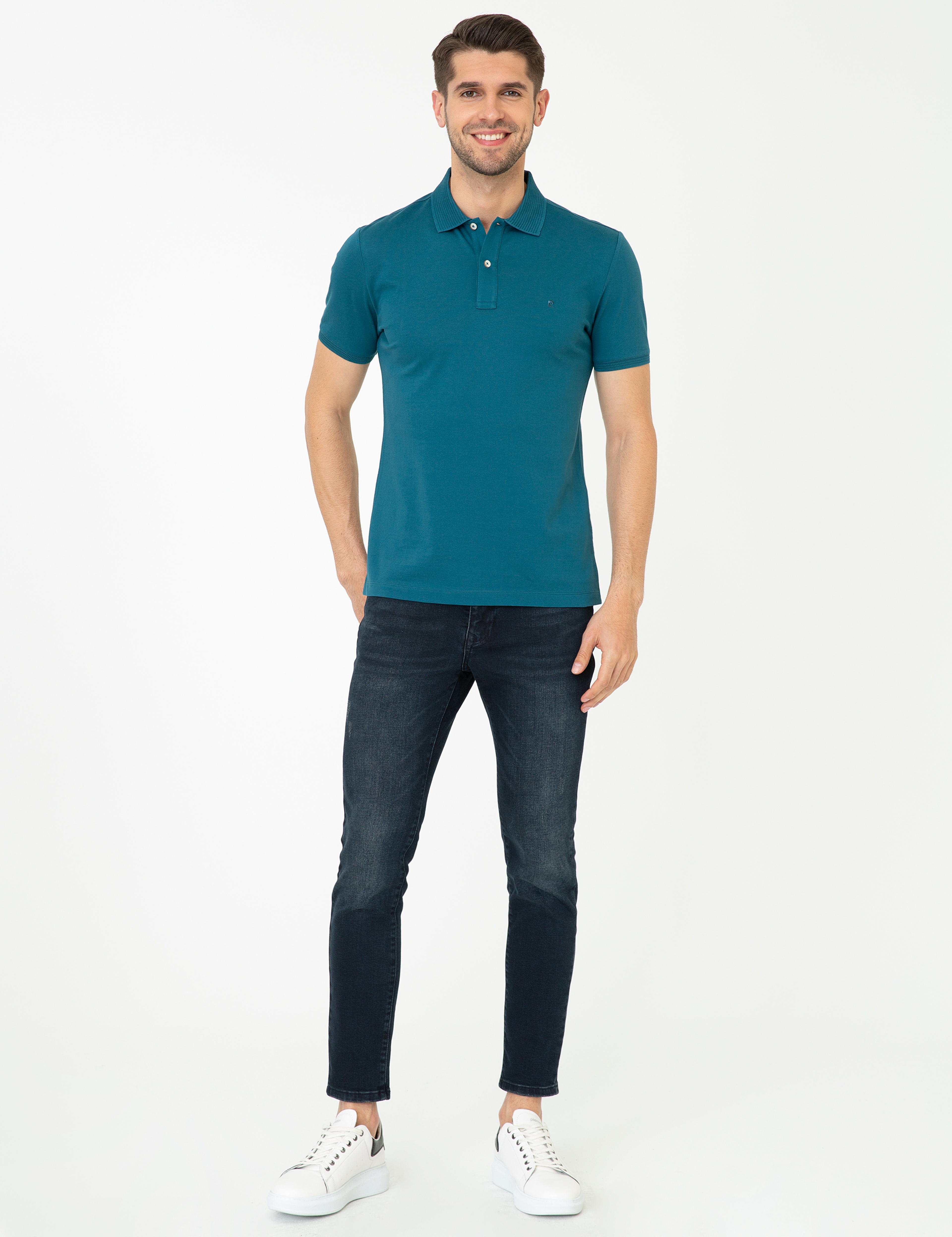 Zümrüt Slim Fit Polo Yaka Merserize Tişört - Image 3