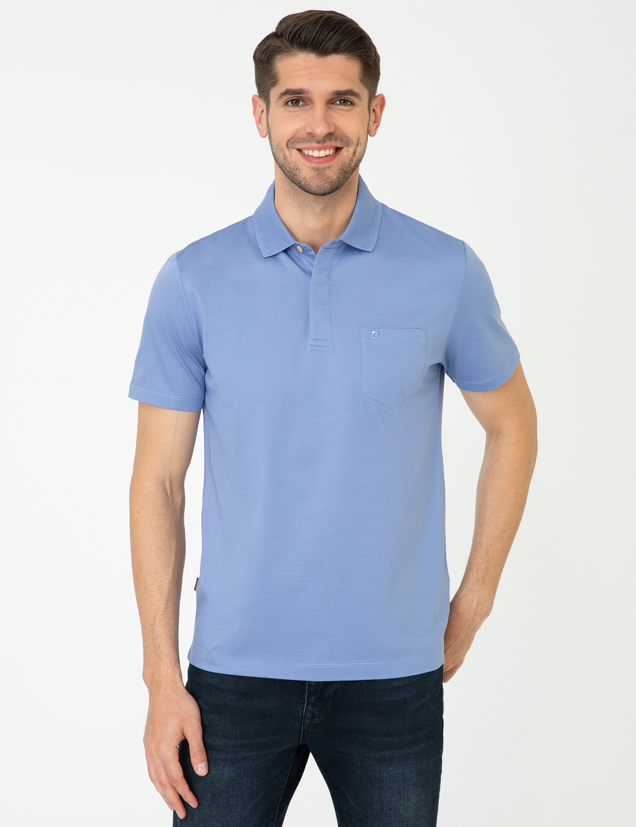Koyu Mavi Regular Fit Polo Yaka Merserize Tişört