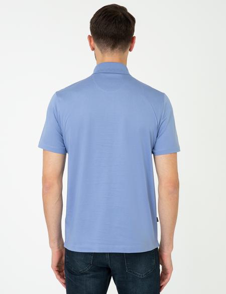 Koyu Mavi Regular Fit Polo Yaka Merserize Tişört - 50249893093