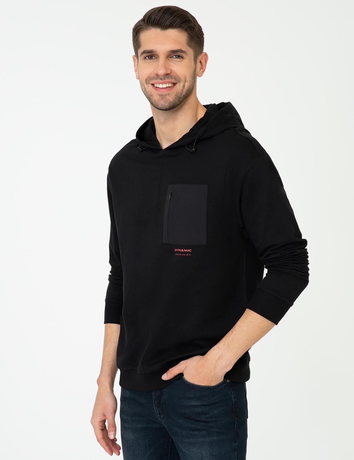 Siyah Comfort Fit Sweatshirt - 50240100045