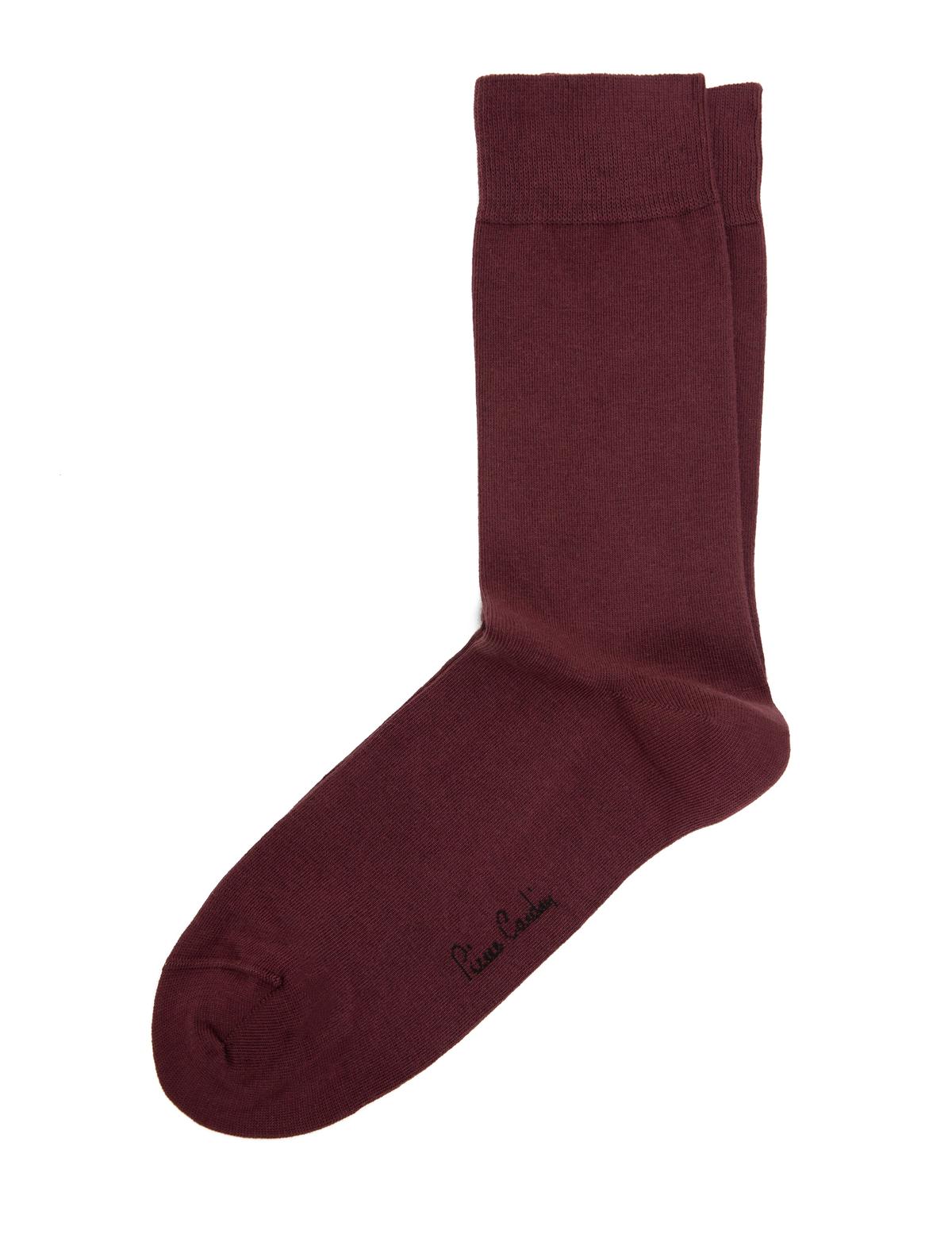 Erkek Bordo Düz Soket Çorap - 50250973008