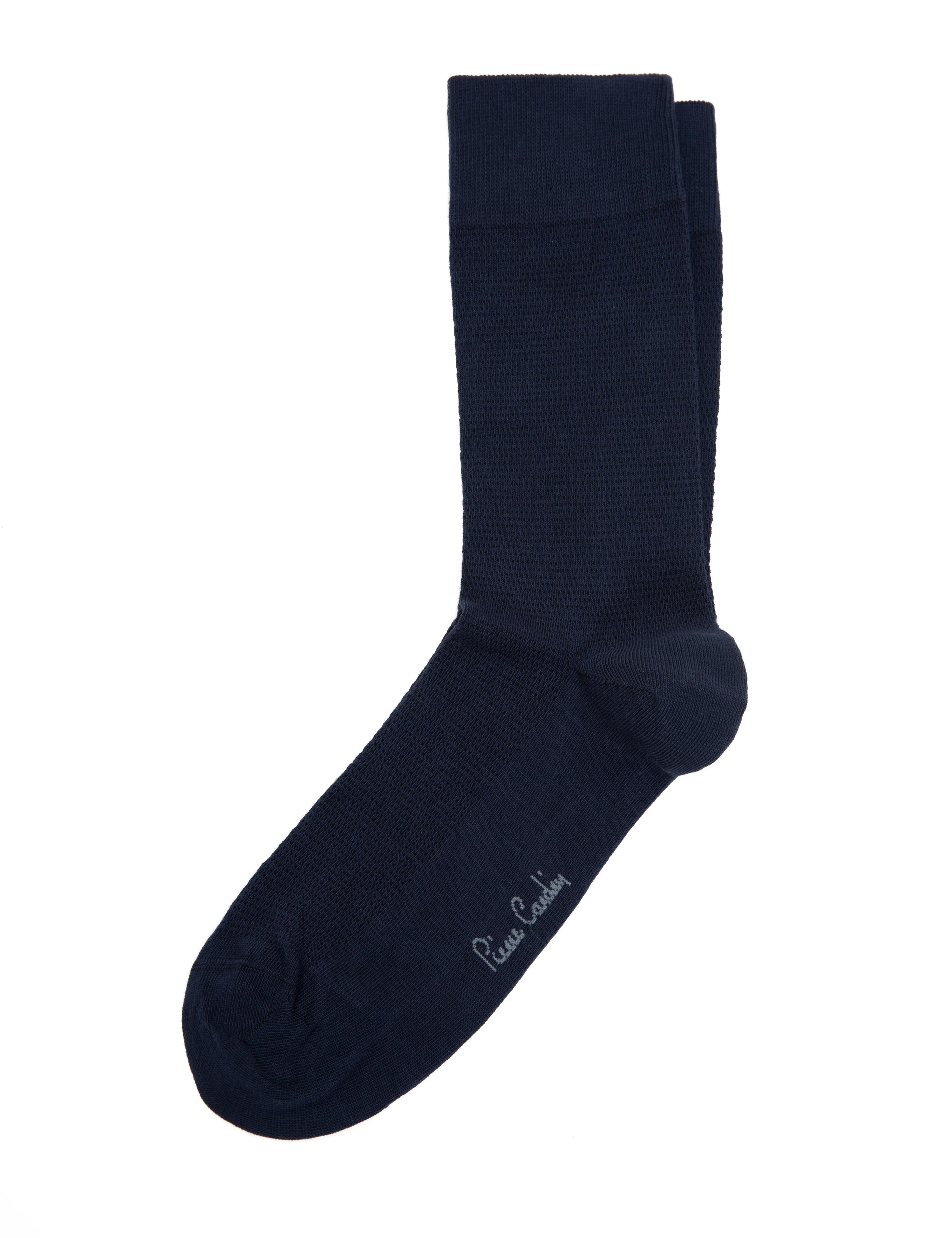 Erkek Lacivert Düz Soket Çorap