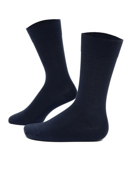 Erkek Lacivert Düz Soket Çorap - 50250974003