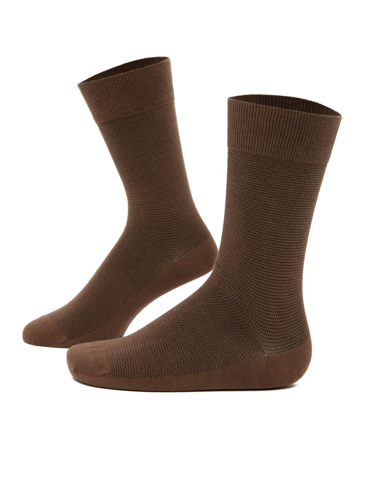 Erkek Kahverengi Düz Soket Çorap