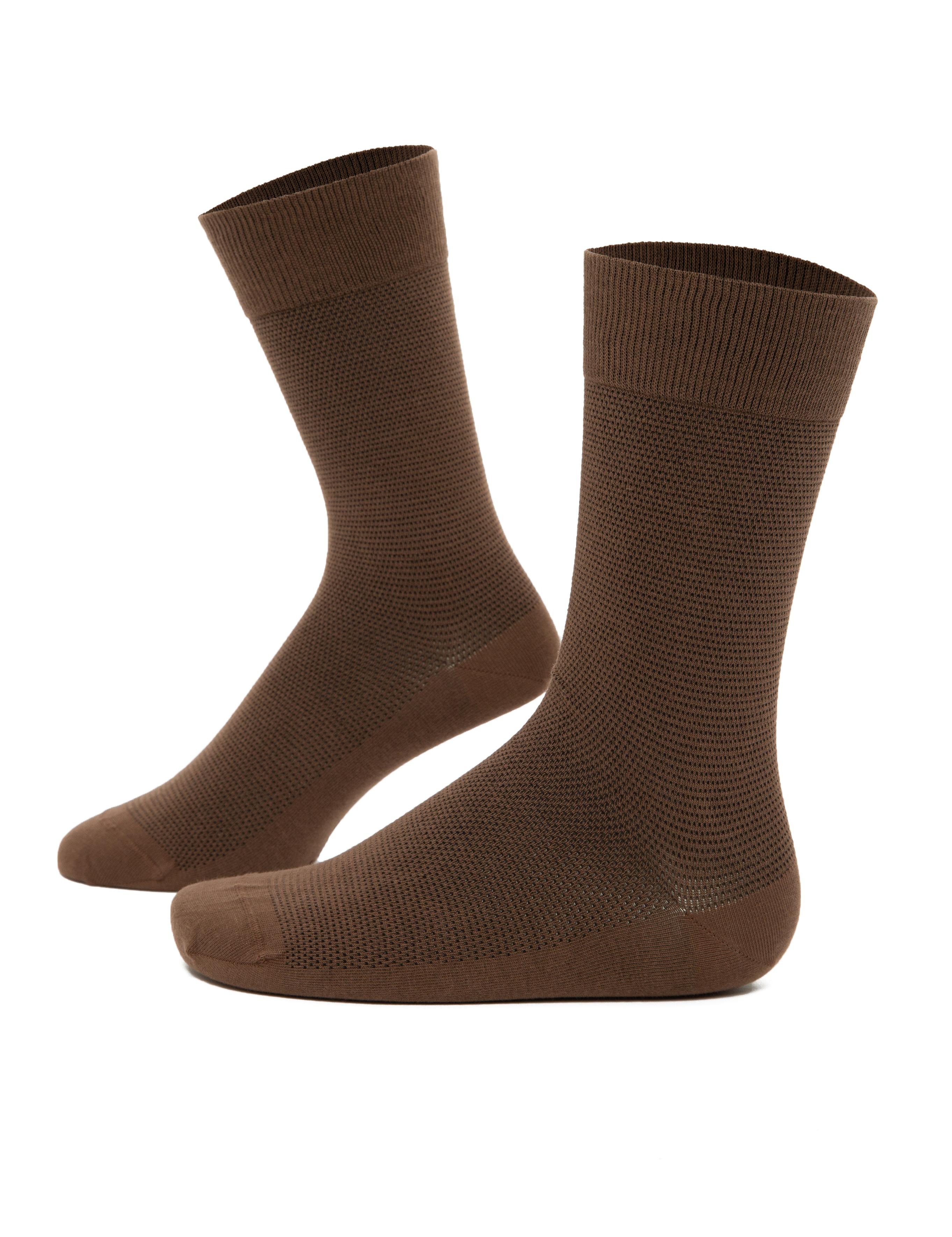 Erkek Kahverengi Düz Soket Çorap