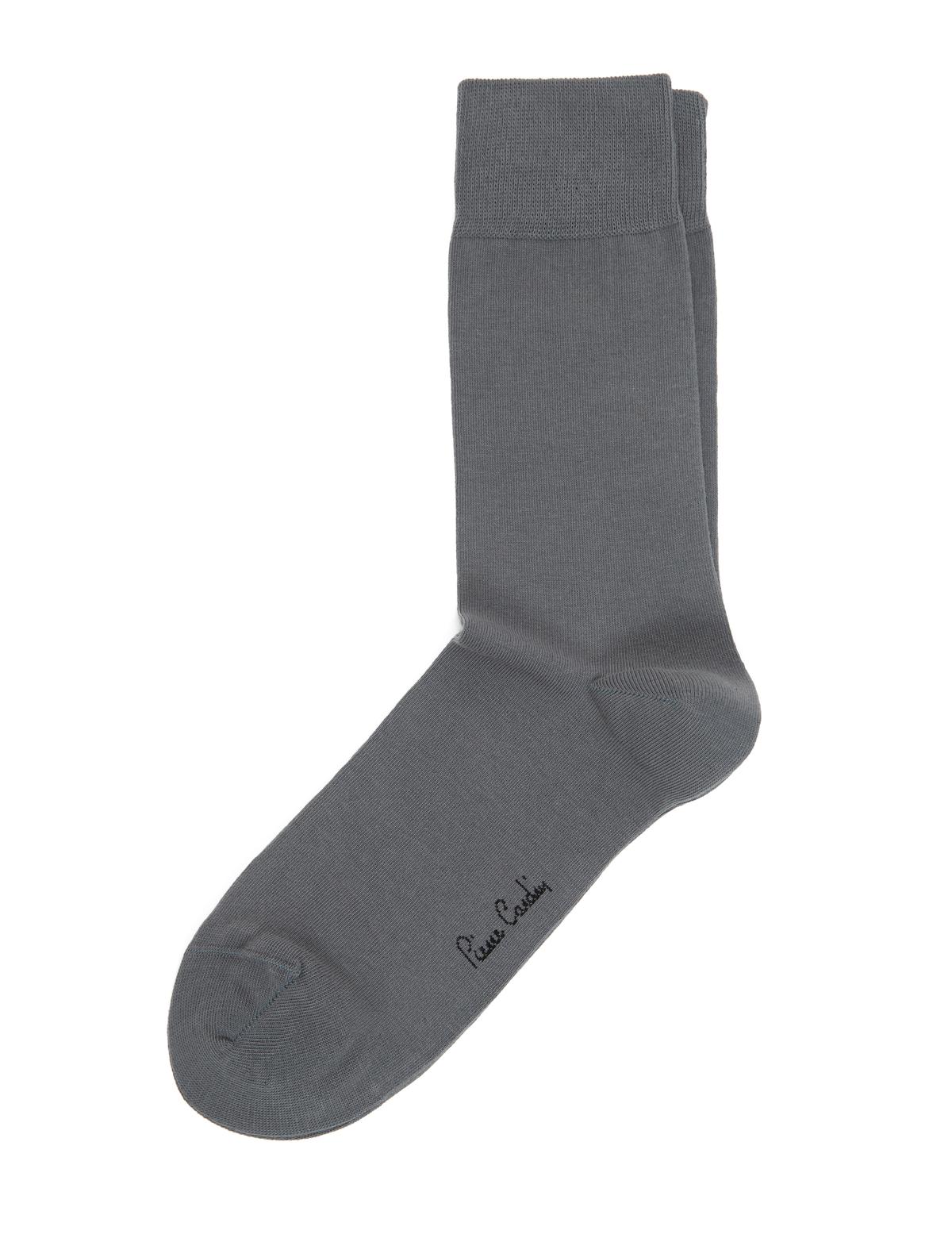 Erkek Gri Düz Soket Çorap - 50250973003