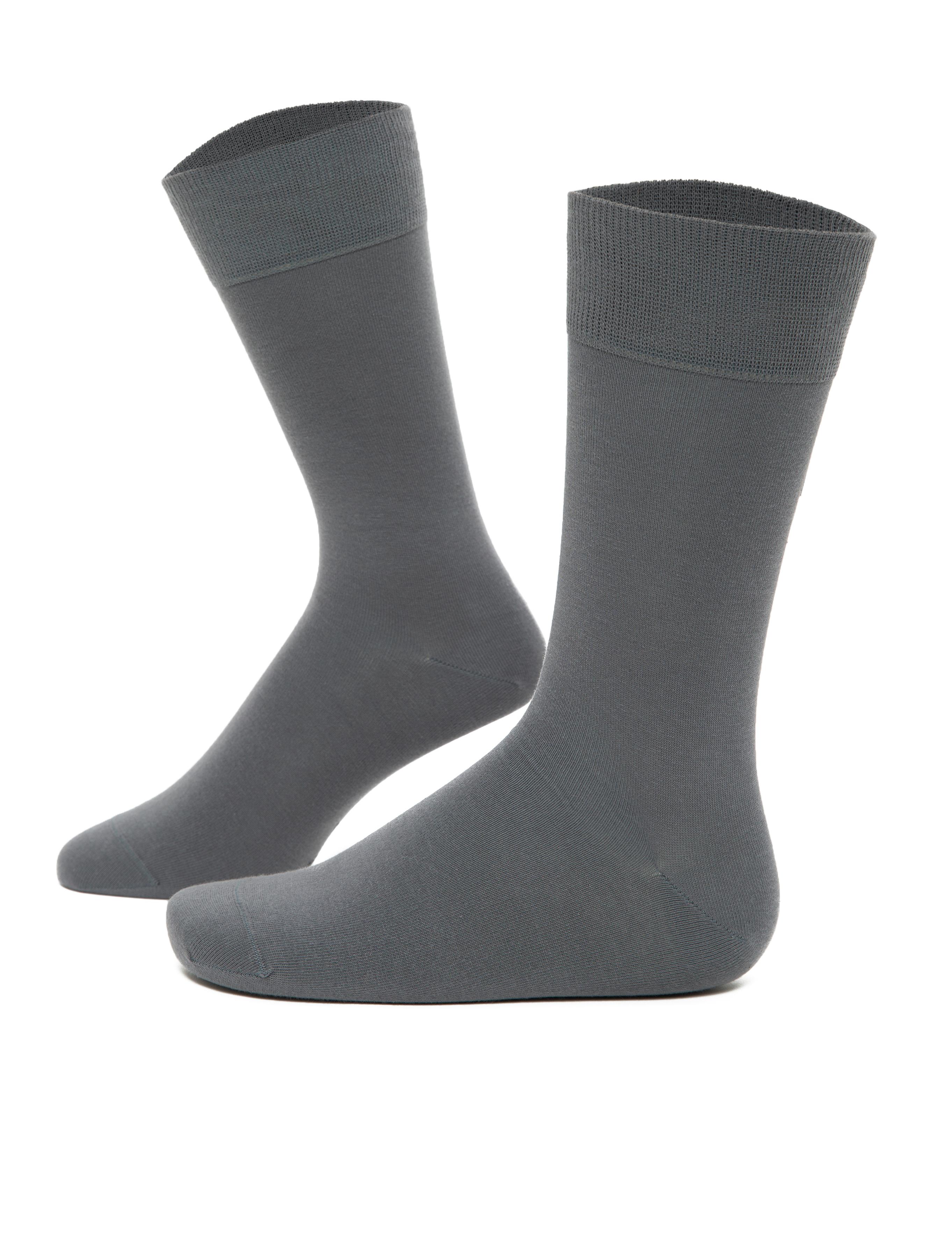 Erkek Gri Düz Soket Çorap