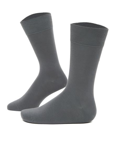 Erkek Gri Düz Soket Çorap - 50250973003