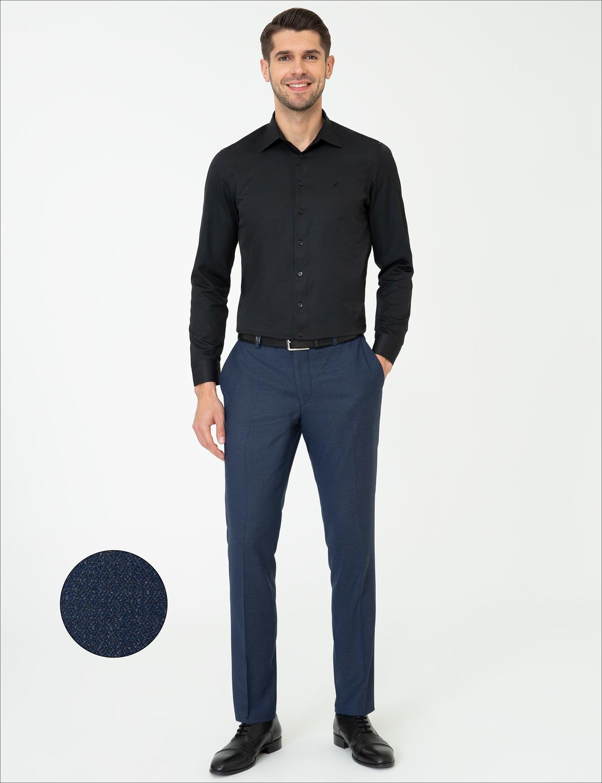 Lacivert Slim Fit Kumaş Pantolon