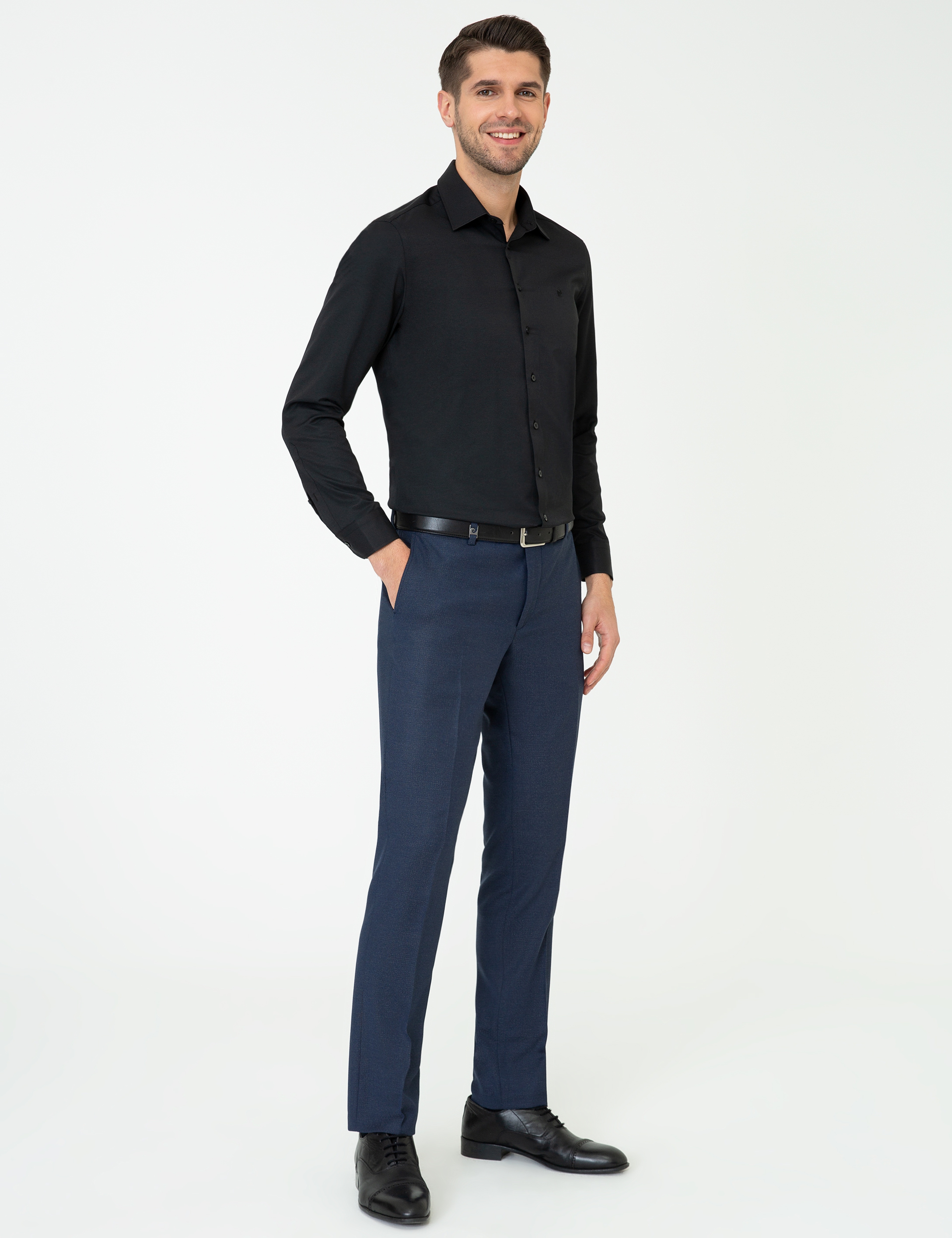 Lacivert Slim Fit Kumaş Pantolon - Image 3