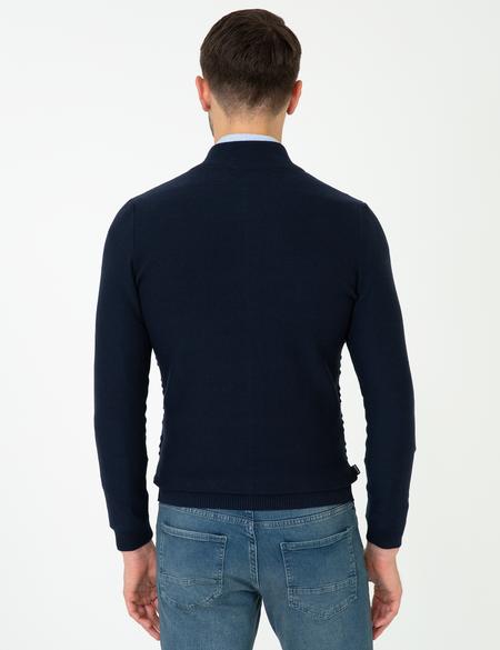 Lacivert Slim Fit Triko Hırka - 50248510009