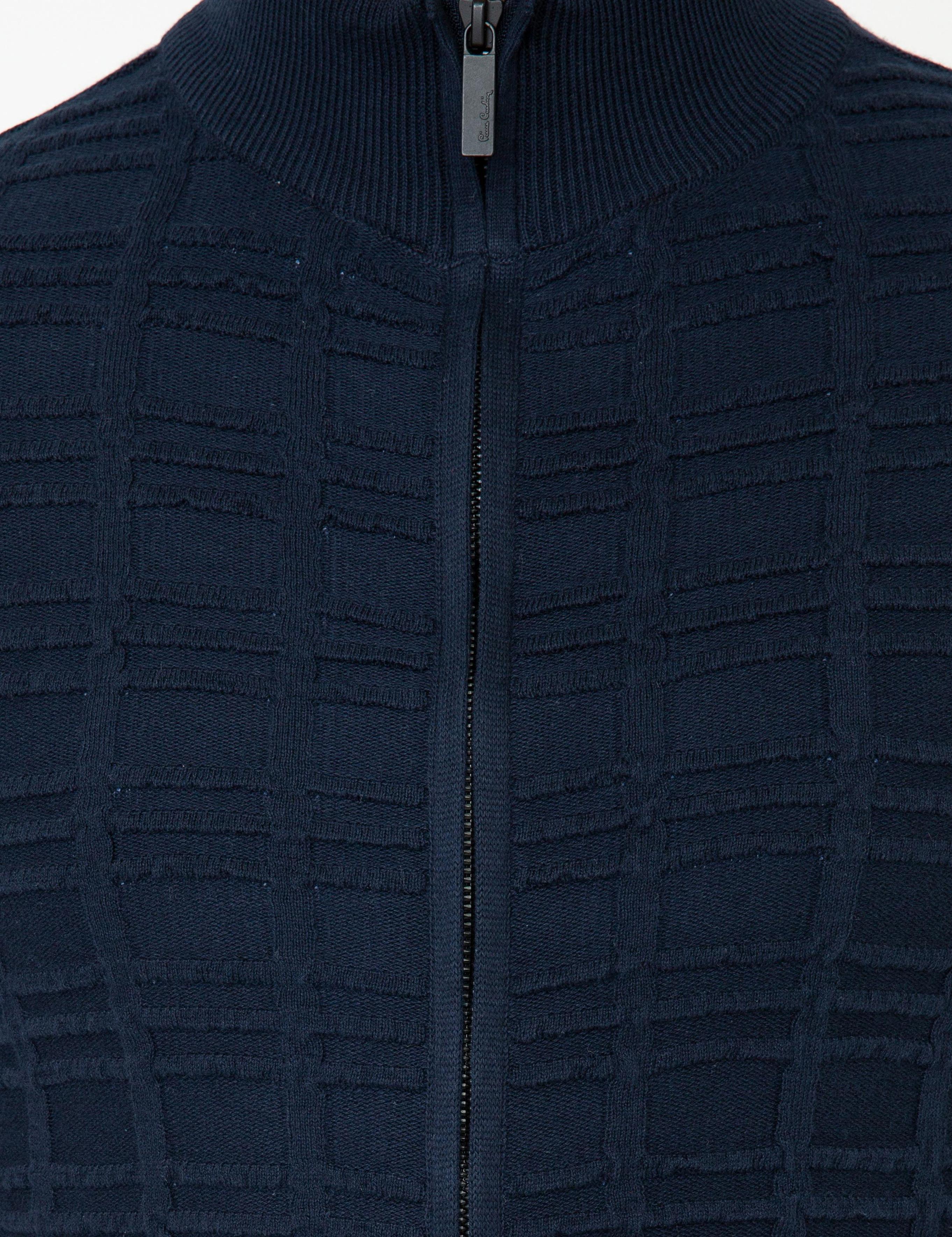 Lacivert Slim Fit Triko Hırka