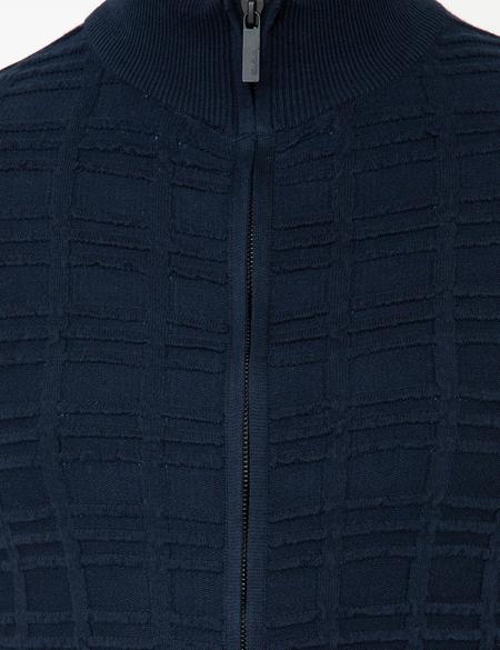 Lacivert Slim Fit Triko Hırka - 50248510009
