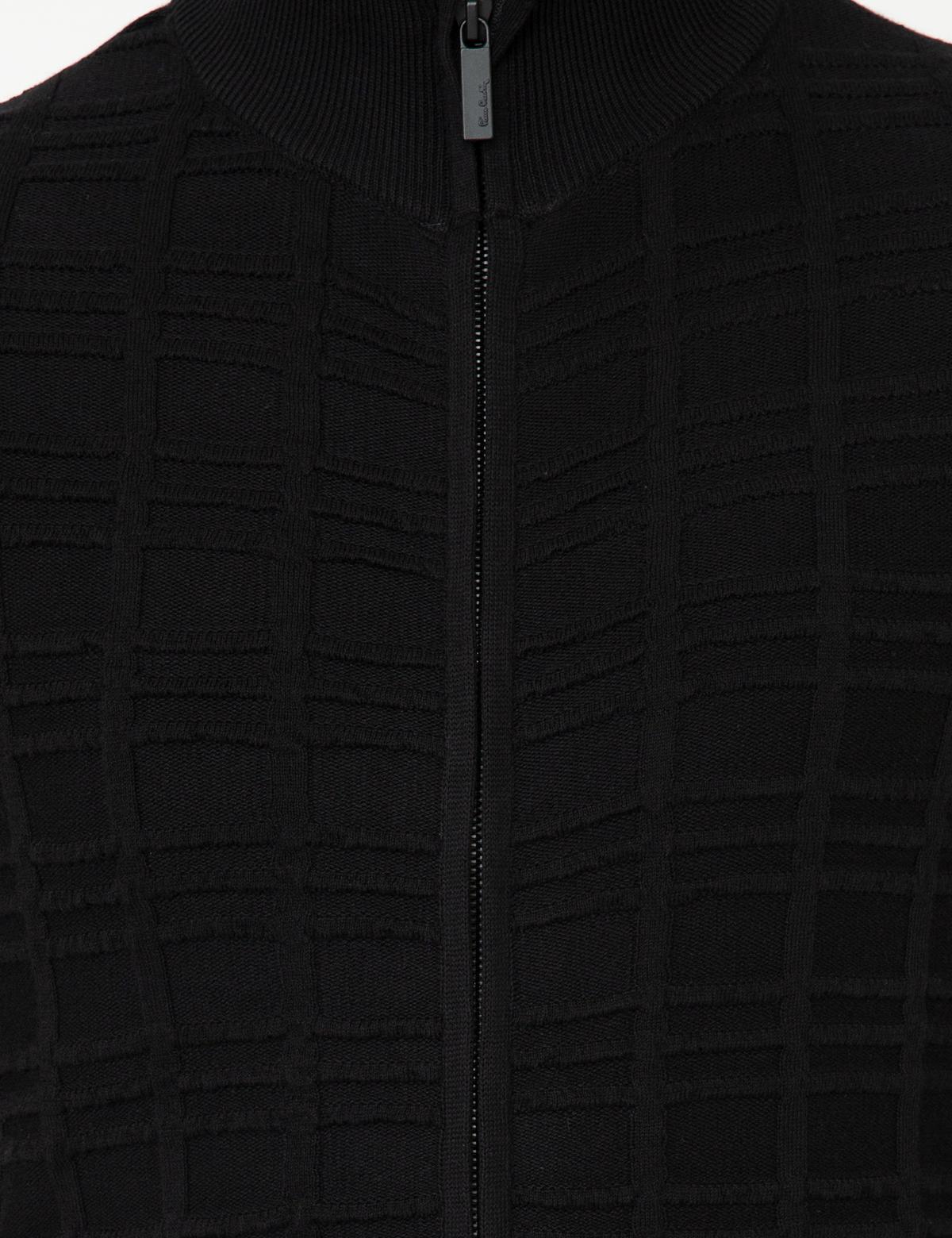 Siyah Slim Fit Triko Hırka - 50248510016