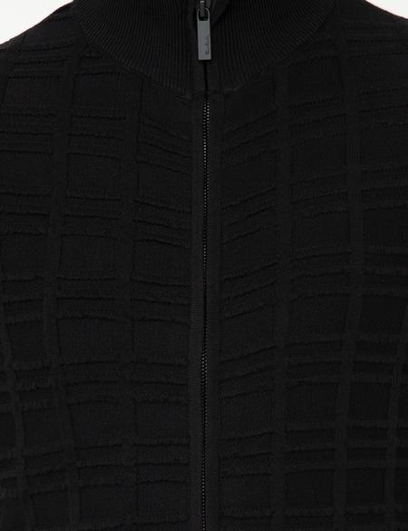 Siyah Slim Fit Triko Hırka - 50248510016