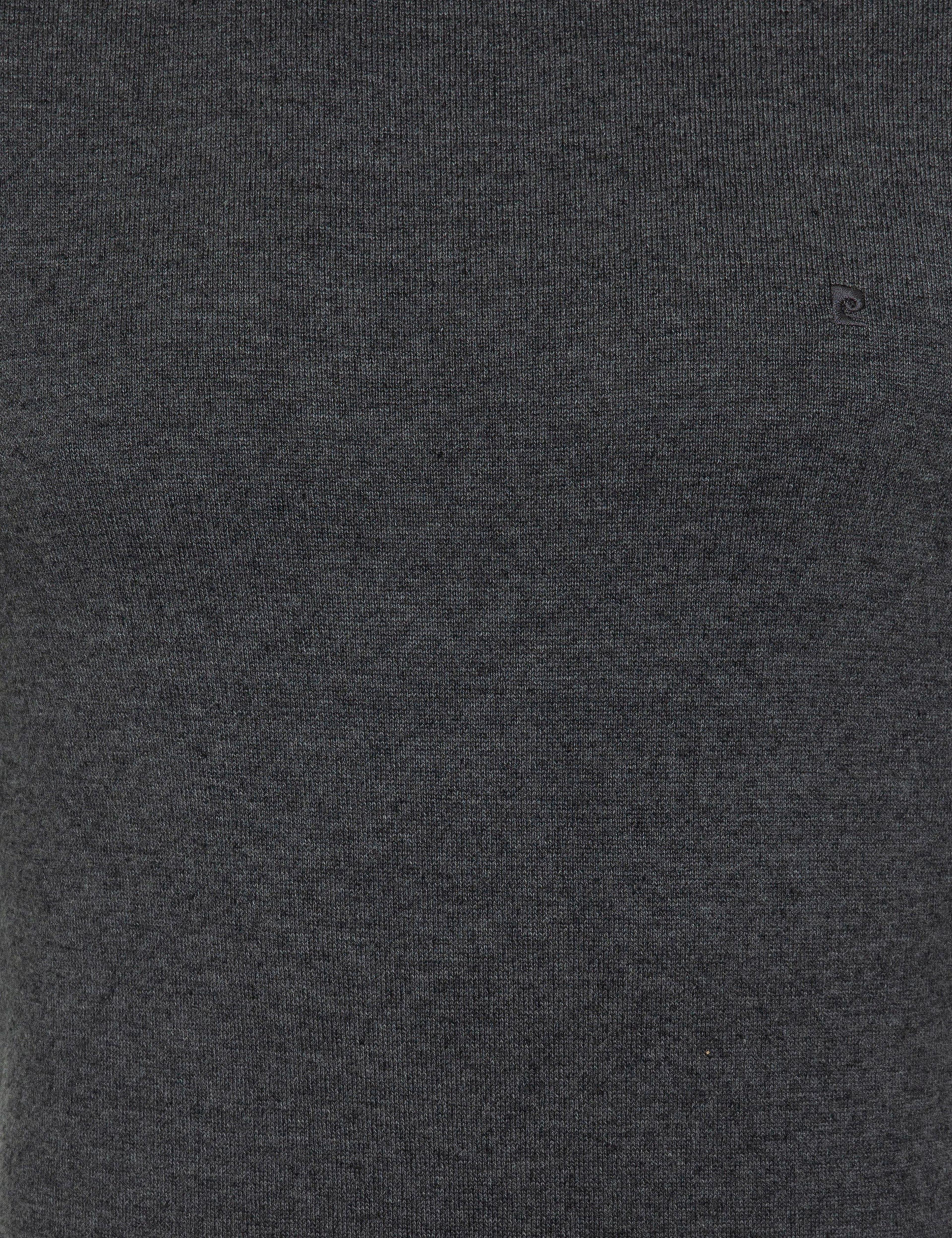 Gri Melanj Slim Fit Balıkçı Yaka Basic Triko Kazak