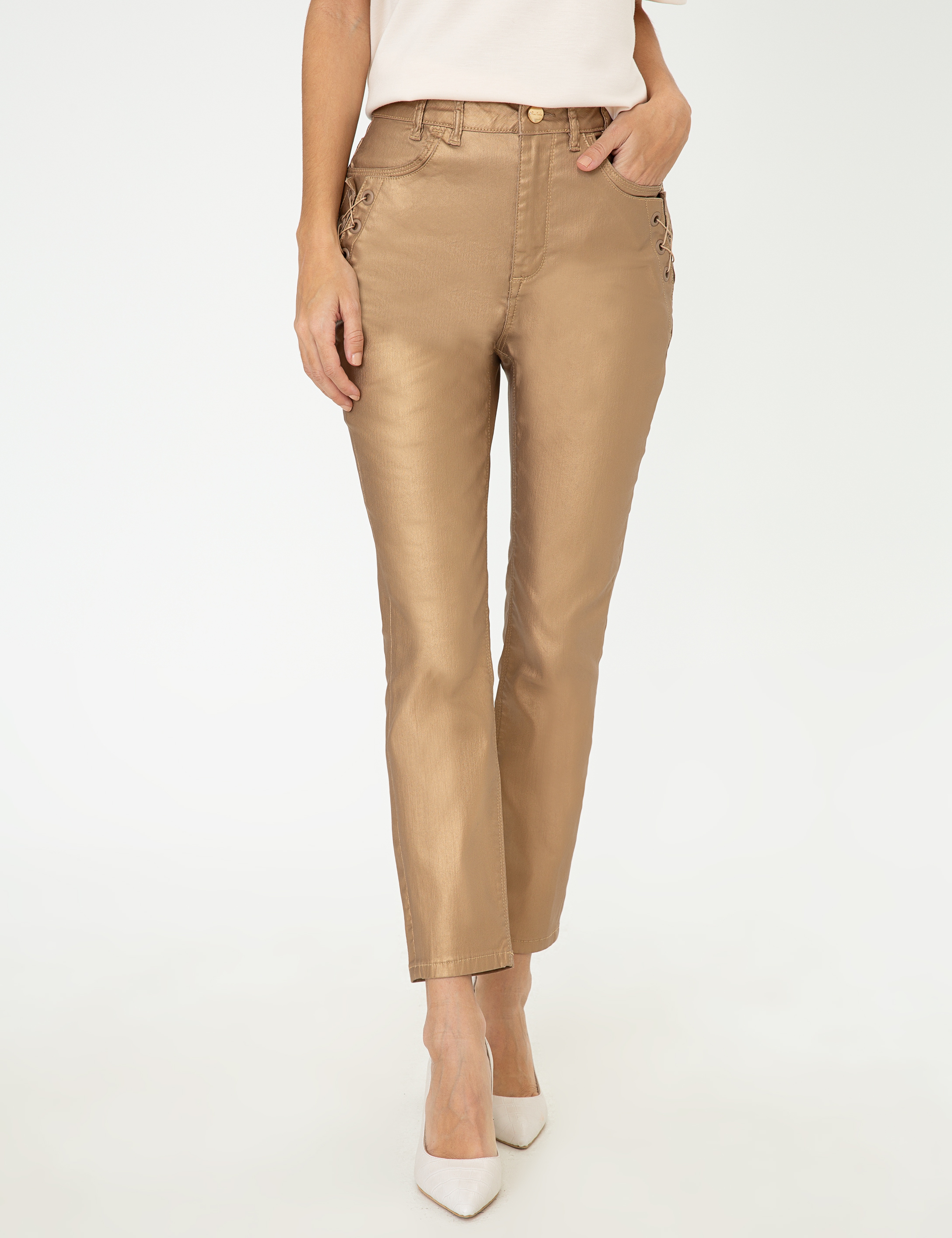 Camel Slim Fit Jean Pantolon - Image 2