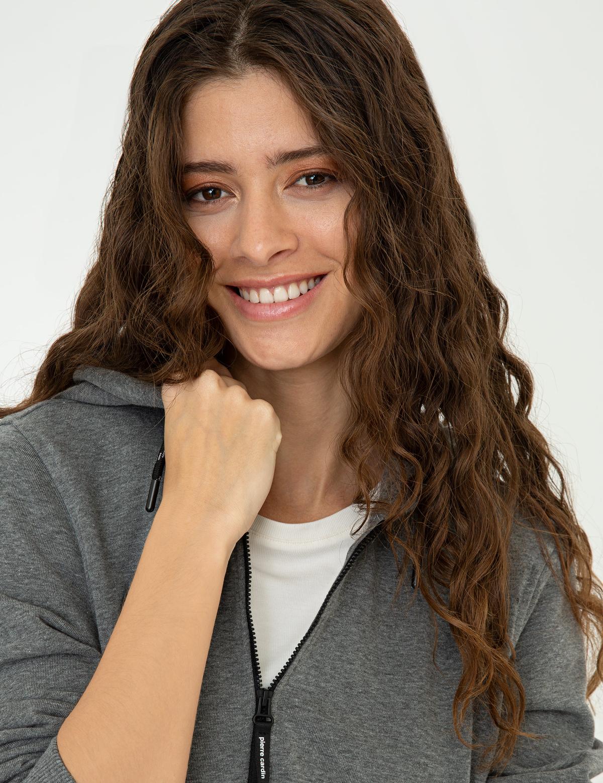 Antrasit Melanj Regular Fit Örme Hırka - 50246055010