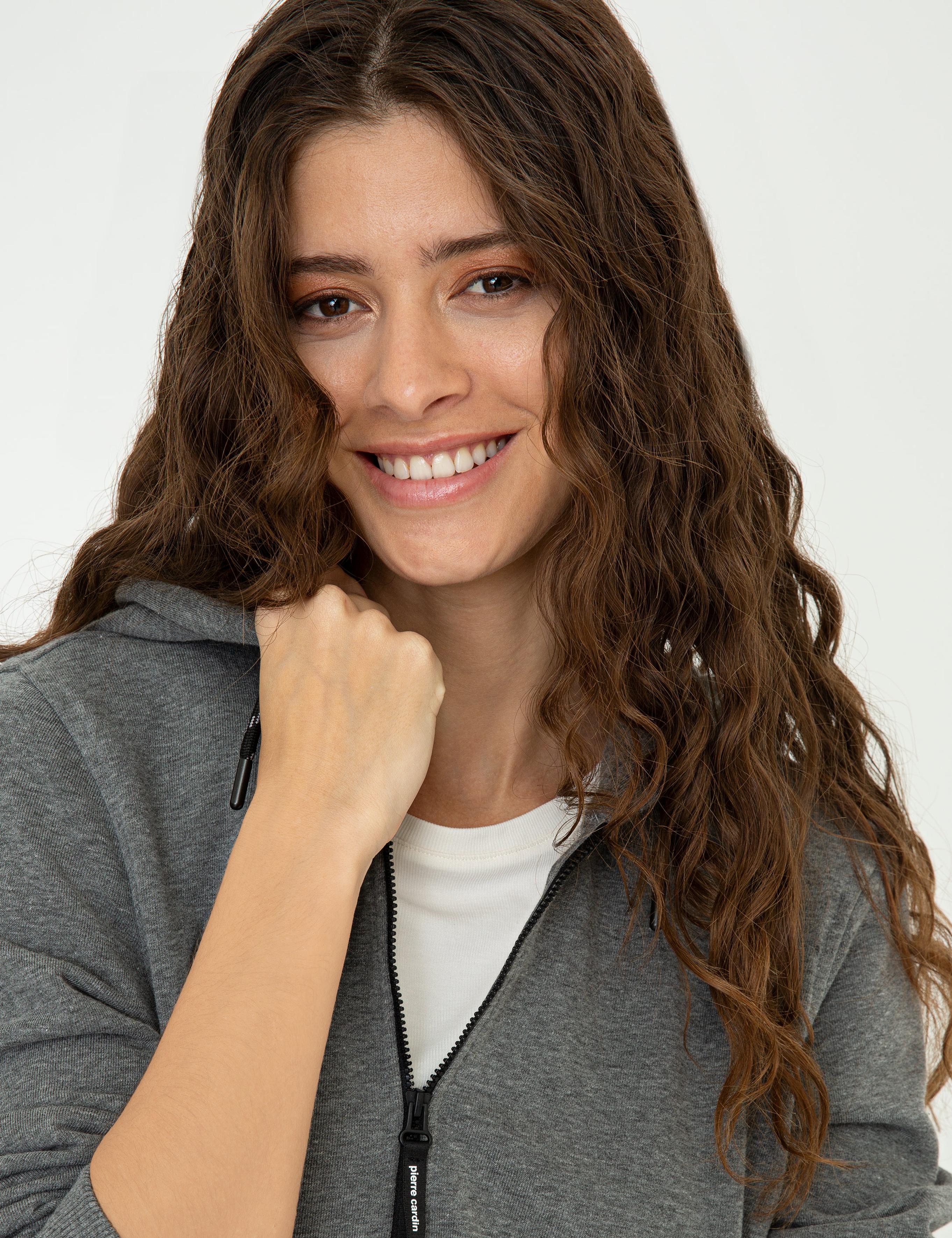 Antrasit Melanj Regular Fit Örme Hırka