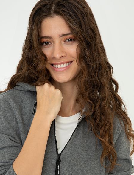 Antrasit Melanj Regular Fit Örme Hırka - 50246055010